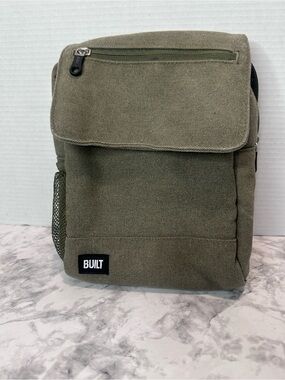 BUILT Insulated Lunch Bag Olive Green Canvas Cooler Tote Work Travel Picnic